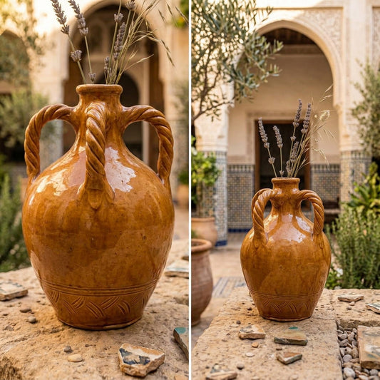 The Puglia Curve — Hand-Glazed Terracotta Vase