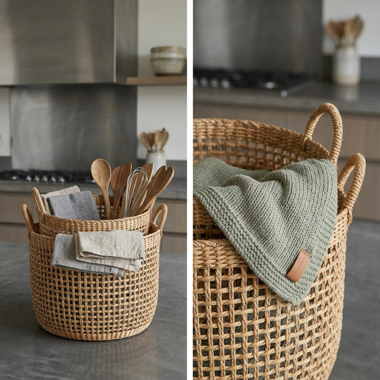 The Romli Nesting Pair — Hand-Woven Seagrass Baskets