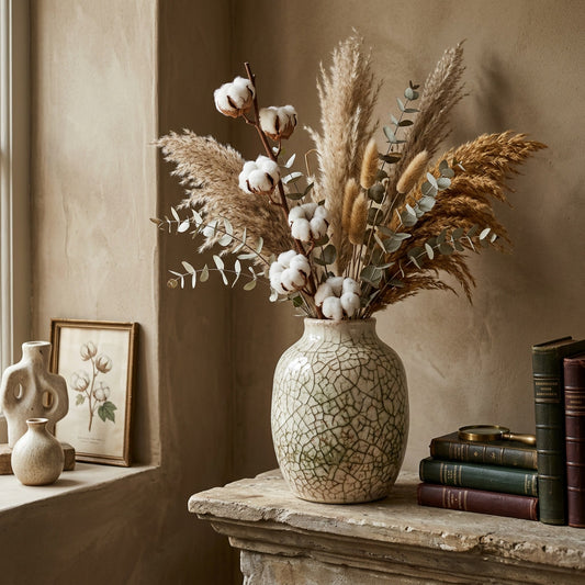 The Ivory Crackle Vase — Hand-Finished Stoneware
