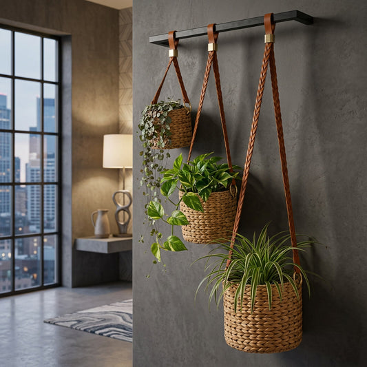 The Hanging Trio — Woven Natural-Fibre Baskets