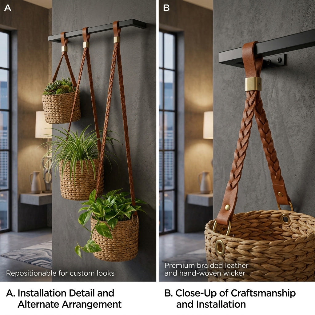 The Hanging Trio — Woven Natural-Fibre Baskets