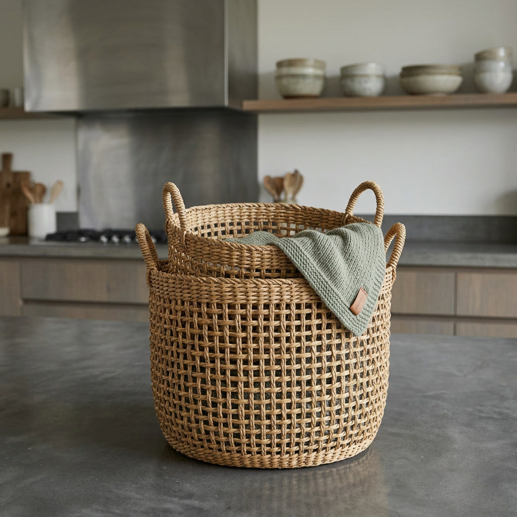 The Romli Nesting Pair — Hand-Woven Seagrass Baskets