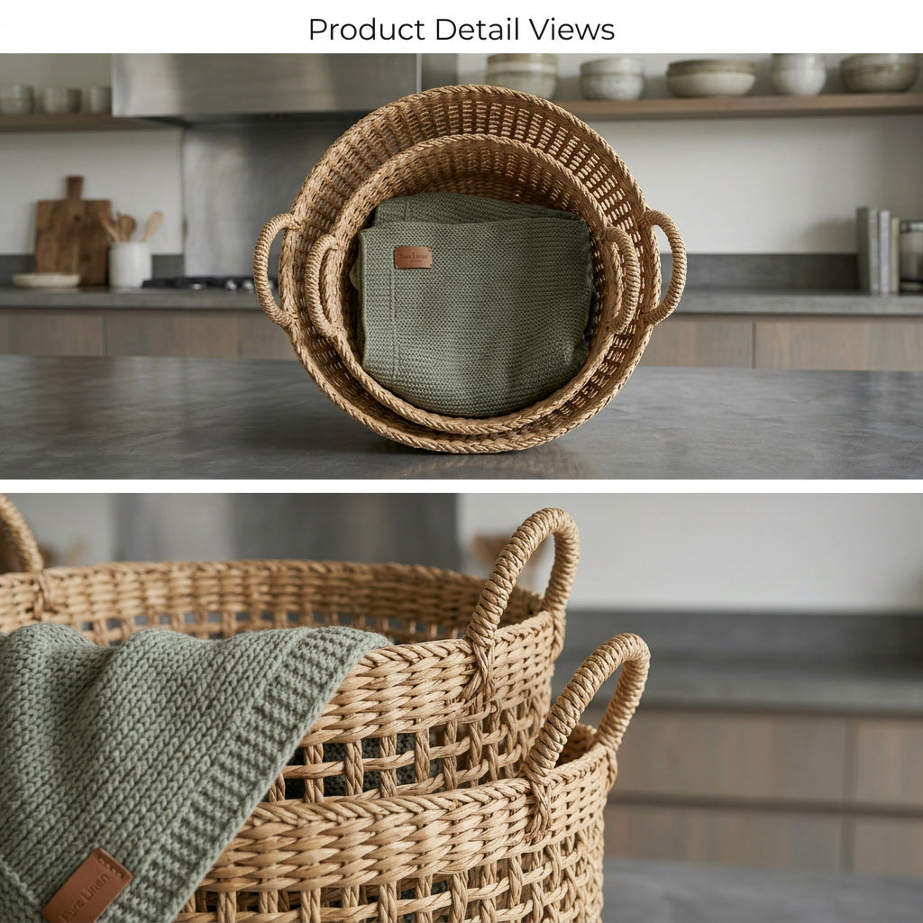 The Romli Nesting Pair — Hand-Woven Seagrass Baskets